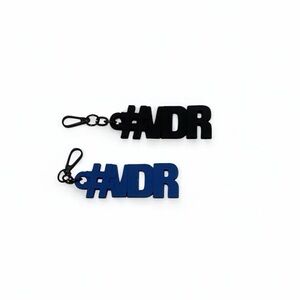 VDR Silicone Key Ring Charms x2 black and blue
